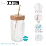 thumbnail of WellHome - Vaso de cristal con tapa de bambú de 500ml