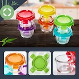 thumbnail of Babygläser 6er-Set bunte Deckel luftdichter Verschluss geschmacksecht Klarglas