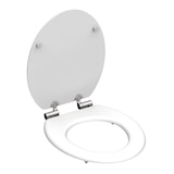 thumbnail of MDF WC Sitz SPIRIT WHITE, Toilettendeckel mit Absenkautomatik, Klobrille mit Holzkern, Toilettensitz Weiß, WC Deckel