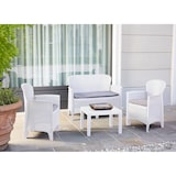 thumbnail of Dmora Set salotto da esterno Ostuni, Set da giardino con 2 poltrone, 1 divano ed 1 tavolino, 100% Made in Italy, Bianco