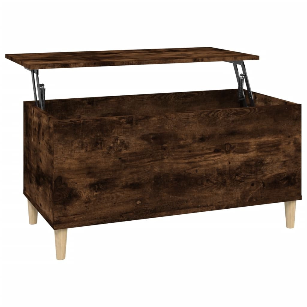 Table basse Chêne fumé 90x44,5x45 cm Bois d'ingénierie Modèle Outdoor Celeste Prime Plus