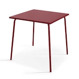thumbnail of Set van een vierkante tuin tafel en 4 Paars stalen fauteuils Oviala