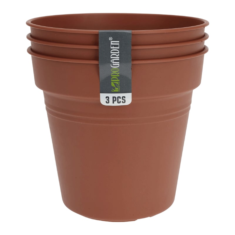 3 Blumentpfe Pflanzenkbel 13x14cm Plastik Braun Blumentopf Blumenkbel  Pflanzkbel Deko Garten Pflanzgef Plant Pot | METRO