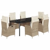 thumbnail of vidaXL 7-tlg. Garten-Essgruppe mit Kissen Beige Poly Rattan