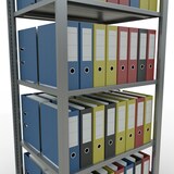 thumbnail of PROREGAL Büro-Fachbodenregal MULTIplus150 Stecksystem mit Mittelanschlag | Grundregal | Fachlast 150kg | 180x75x60cm | Beidseitig nutzbar | Verzinkt