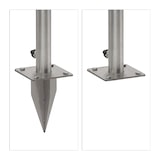 thumbnail of Relaxdays Wasserzapfstelle, mit Erdspieß & Schlauchhalter, HBT: 66x29x15 cm, Garten Wassersäule, rund, Edelstahl, silber