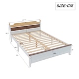 thumbnail of Doppelbett 140x200 cm aus Kiefernholz mit stabilen Mittelfüßen und elegantem Kopfteil – zeitloses Design in Weiß