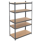 thumbnail of ECD Germany Werkstattregal Schwerlastregal 200x100x60 cm, Anthrazit, pulverbeschichter Metall, 5 MDF Holz Böden, belastbar bis 875 kg, Lagerregal