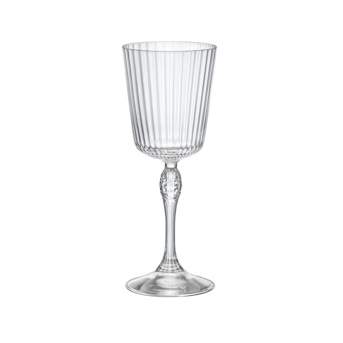 Bormioli Rocco - Lot 6 verres à pied cocktail america20s 25cl en verre transparent