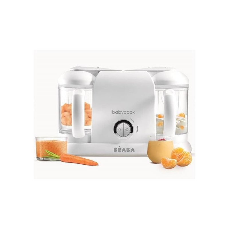 Beaba, Babycook Duo, Robot Bebe 4 En 1, Cuiseur, Mixeur, Contenance Xxl 2200 Ml - Blanc