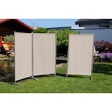 thumbnail of Leco Sichtschutz / Stellwand, 260 x 156 cm, Metall / Polyester, beige, 3-teilig