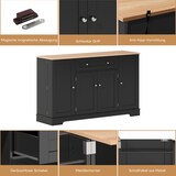 thumbnail of Sideboard 138x40x85 cm mit Schublade, Doppeltürfach und verstellbaren Einlegeböden, kippsicher und geräuscharm, Modernes Eurodesign Schwarz