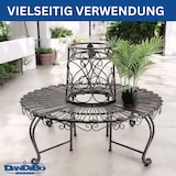 thumbnail of DanDiBo Baumbank Rund Metall Wetterfest Braun 96591 Rundbank ø 135 cm Gartenbank Sitzbank Bank Garten Antik