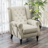 thumbnail of HOMCOM Poltrona da Salotto in Tessuto Imbottita e Trapuntata Crema