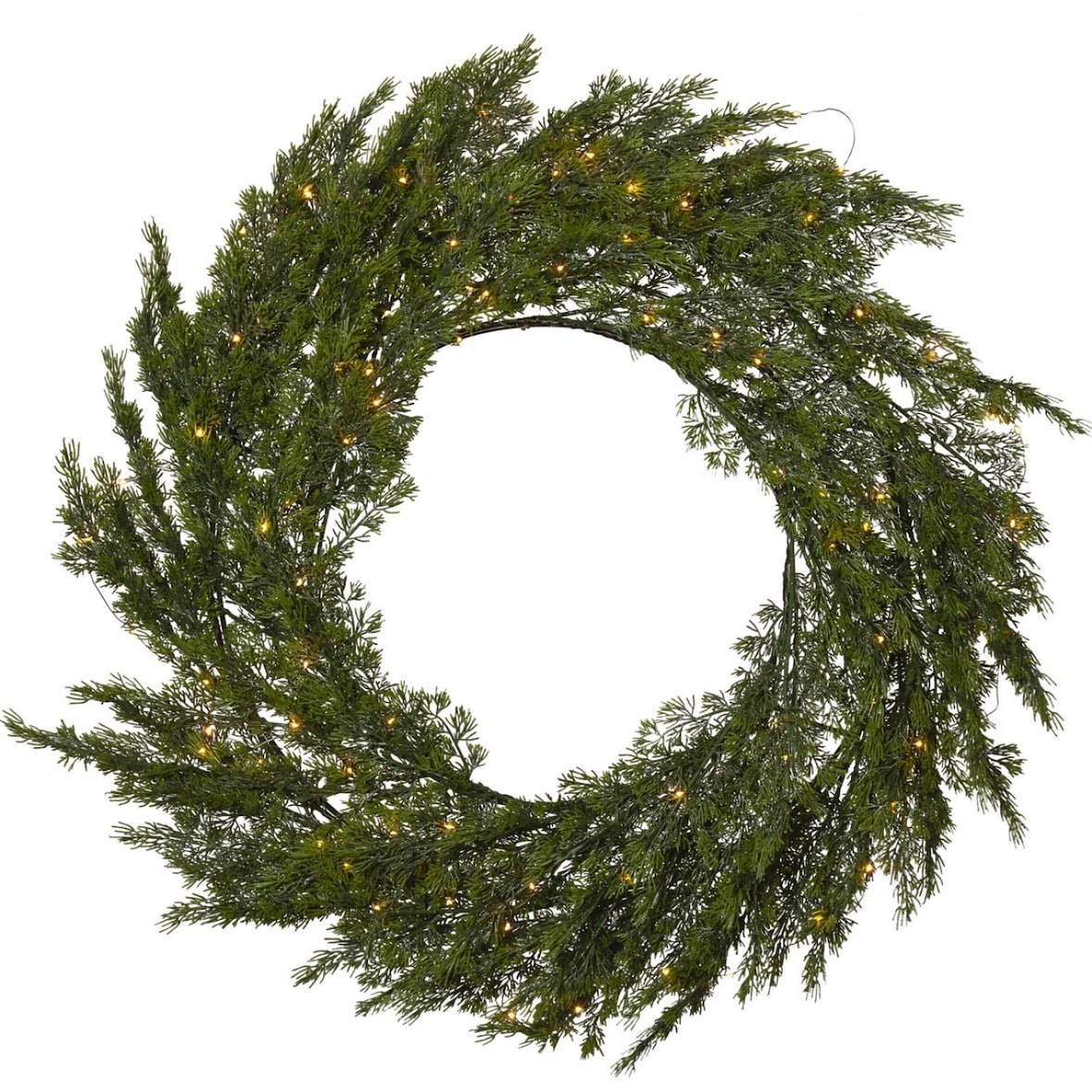 LED Tannenkranz Thuja Türkranz Weihnachtskranz beleuchtet D: 80cm für Außen