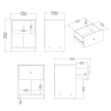 thumbnail of WellHome - Ebro nachtkastje met 1 lade in eiken kleur 37,9x30,1x48,4cm