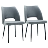 thumbnail of METRO PROFESSIONAL Silla de restaurante tapizada Salto, set de 2, acero/poliéster, gris/negro