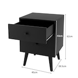 thumbnail of COSTWAY Nachttisch mit 2 Schubladen, Beistelltisch aus Holz, Nachttisch Boxspringbett