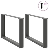 thumbnail of vidaXL Couchtischbeine U-Form 2 Stk. Anthrazit 60x(42-43) cm Stahl