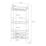 thumbnail of Helloshop26 - Wijnrek metaal MDF glas 120 x 61 x 33 cm zwart transparant eikenhout-effect 03_0009187