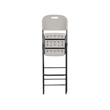 thumbnail of Chaise haute pliante blanche pour intérieur et extérieur, tabouret de bar, avec dossier et repose-pieds, en plastique, idéale pour événements