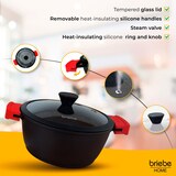 thumbnail of Briebe Black Titanium Panela Indução Antiaderente Titânio 24cm, Alumínio Fundido Sem PFOA, Tampa de Vidro, Preto