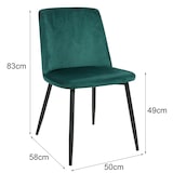 thumbnail of METRO PROFESSIONAL Silla de restaurante tapizada Belora, set de 2, acero/poliéster, verde/negro