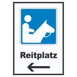 thumbnail of Reitplatz Schild mit Pfeil links A0 (841x1189mm)