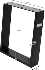 thumbnail of ML-Design Tischkufen 2er Set 80° 40x43 cm Schwarz matt | Stahl 8x2 cm, geneigt, Industrial Bankgestell Möbelfüße