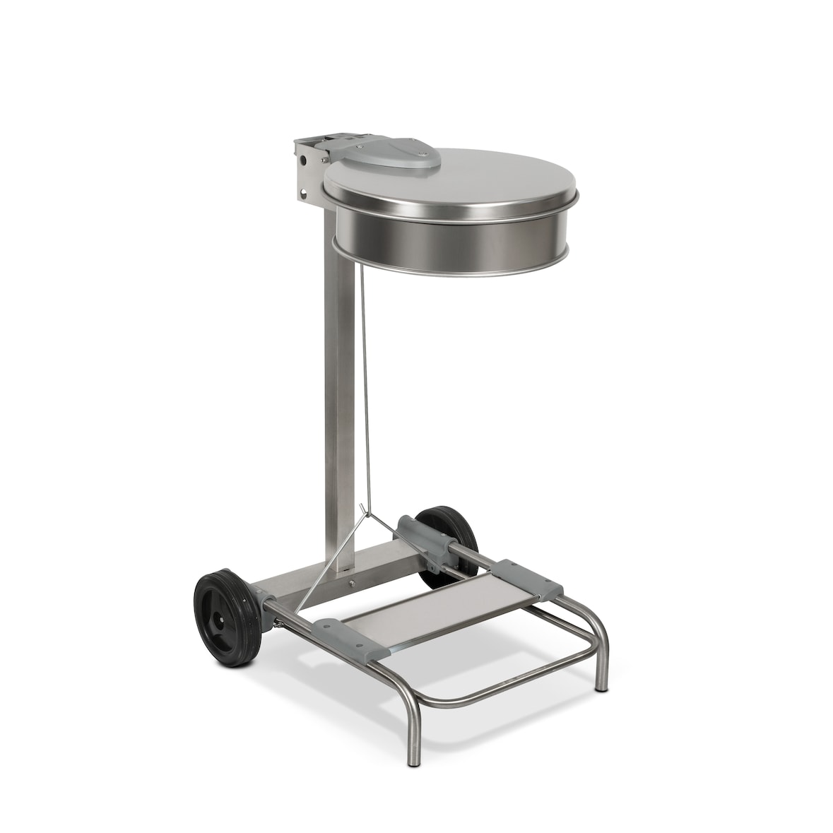 Stil Casa Sackhalter für Mülltrennung, Edelstahl, Pedalöffnung, 54,6 x 60 x h. 94 cm, Sackhaltergummi, 110 Liter, satiniert.