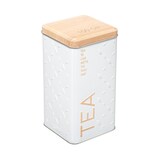 thumbnail of Boîte à thé vrac en métal Blanc déco Relief Beige