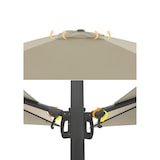 thumbnail of METRO PROFESSIONAL Sombrilla doble cuadrada, aluminio, 3 x 3 m, repelente al agua, beige/gris