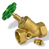 thumbnail of Messing Absperrventil 3/4 Zoll DN20 Absperrhahn Schrägsitzventil Entleerung