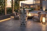 thumbnail of KAWOLA Tisch VINO Bartisch Keramik schwarz 80cm Gestell gebürsteter Edelstahl silber