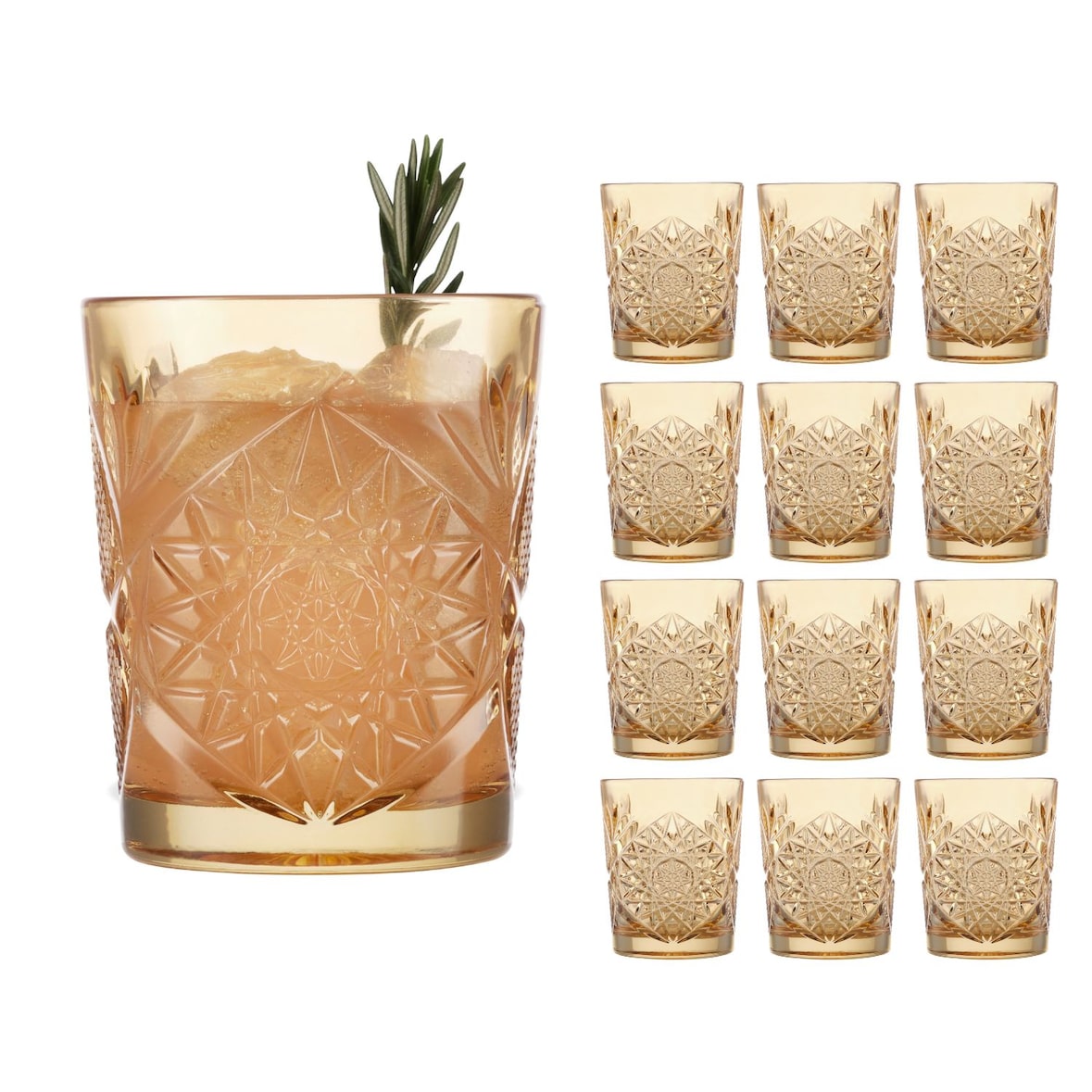 Libbey 12-delige set -D.O.F. -HOBSTAR-, topaas, 355 ml Ø: 9 cm, H: 10,5 cm