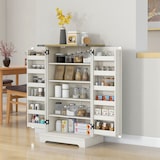 thumbnail of HOMCOM armario despensa cocina armario de cocina con 2 puertas y 16 estantes alacena rústica con estante ajustable 60x40x104 cm crema