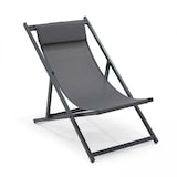 thumbnail of Lot de 2 transats en aluminium anthracite - Oviala