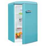 thumbnail of Exquisit Retro Vollraumkühlschrank RKS120-V-H-160F taubenblau, 122 l Fassungsvermögen