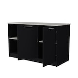 thumbnail of Isla de cocina Juniper en melamina con dos puertas y 3 estantes , Negro / Ibiza  90 X 150 X 64 cm
