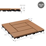 thumbnail of ECD Germany – WPC Terrassenfliesen – 30x30 cm 44 Stk.=4m² Hellbraun Mosaik | Holzoptik, Klicksystem mit Drainage