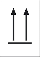 thumbnail of Aufkleber Symbol Oben!, Folie, 74x105 mm, 1000 Stück/Rolle