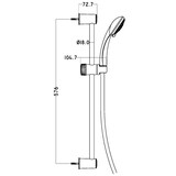 thumbnail of Duschset NAPOLI, Duschkopf mit Schlauch und Halterung, Duschsystem ohne Armatur, Duschkopf mit 3 Strahlarten Chrom