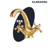 thumbnail of EVA | Vintage Wasserhahn Bad Gold glänzend Bad Armatur | Retro Premium Edelstahl Armatur für Waschbecken | Hotel Gastro Mischbatterie 2 Anschlüsse