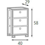 thumbnail of King Home Cassettiera Bottoni Colorati 40x29x58h cm Bianca