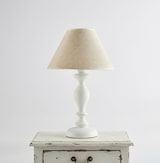 thumbnail of Bonetti Illumina -  Cascina - Shabby-weiße Holzlampe 1 Licht mit Lampenschirm Dm.35 H.57 - Ø35 - BL265-LM-BCO