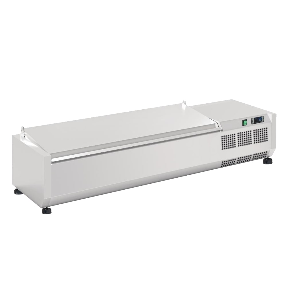 Refrigerador de ingredientes com tampa para 5 gn tabuleiros gn 1/4 - 1200x335x280 mm - 160 W 230/1V - 7514120T Eurast