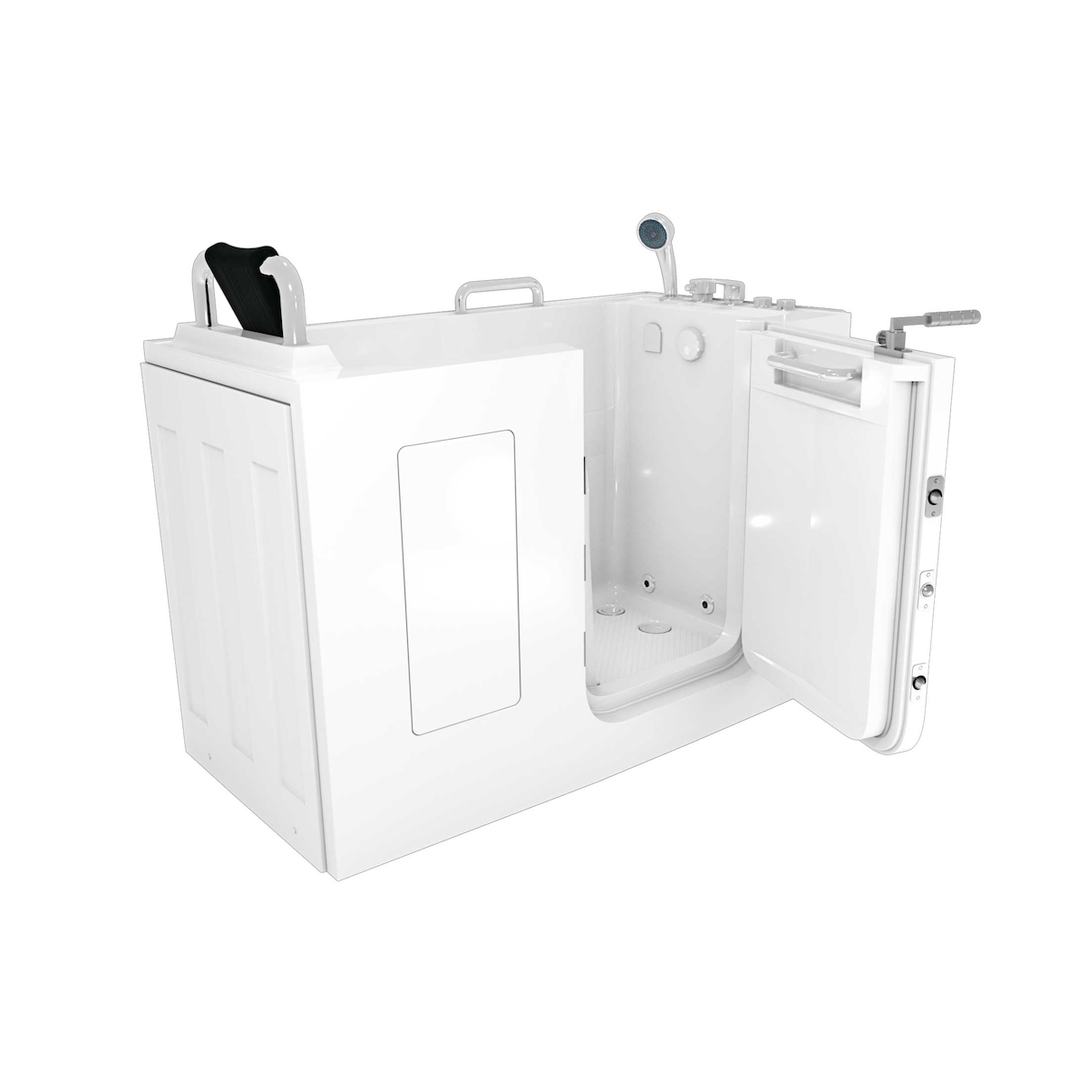 AcquaVapore Sitzwanne Whirlpool Badewanne mit Tür S07WP-C-L 140x76cm