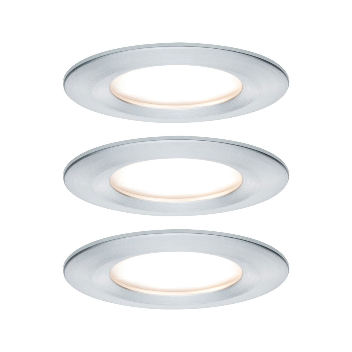 Paulmann Spot encastré LED Nova Coin Kit de base fixe IP44 rond 78mm  Coin 3x6W 3x470lm 230V  2700K Alu tourné 93462
