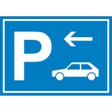 thumbnail of Auto PKW Parkplatz Schild mit Richtungspfeil links waagerecht A1 (594x841mm)