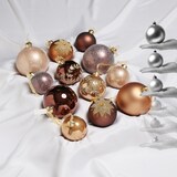 thumbnail of Christbaumkugel Weihnachtskugel Glas 3 Größen braun karamell 12er Set